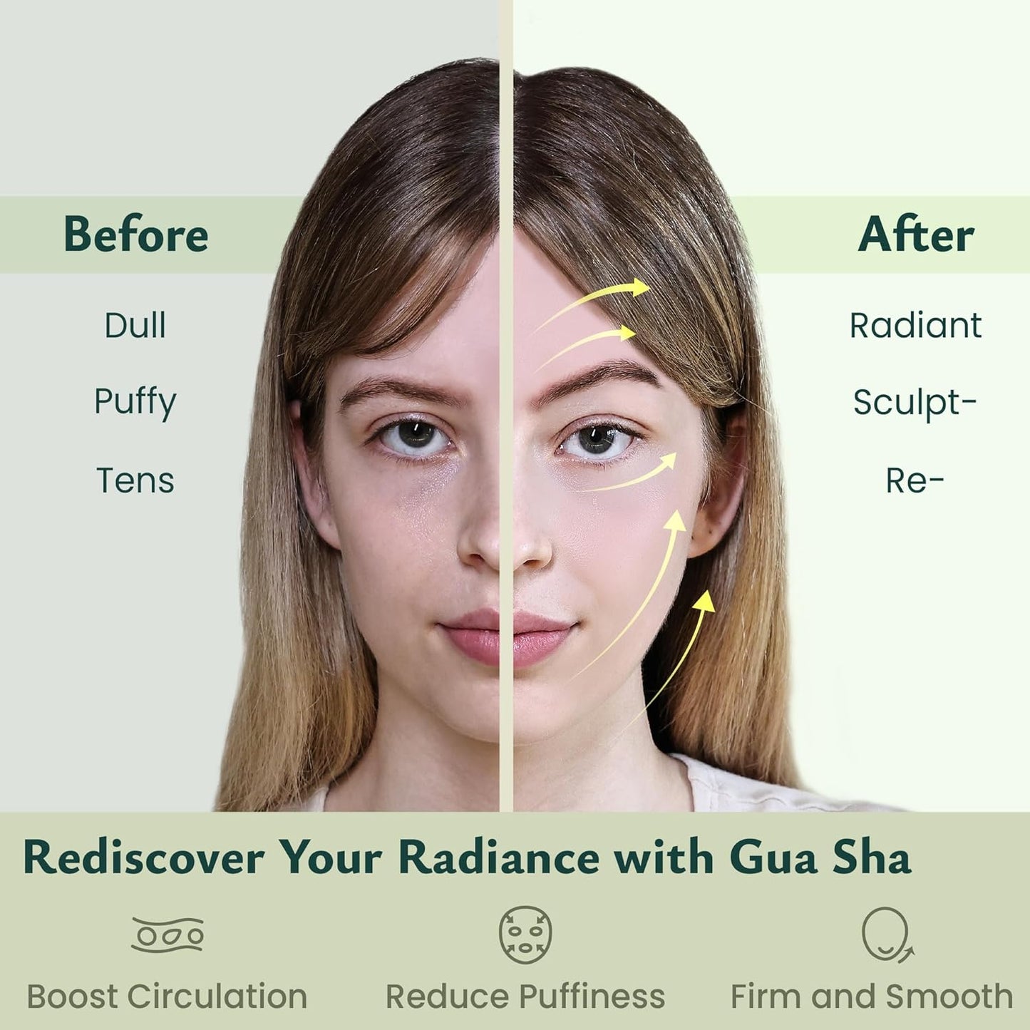 Guasha Massage Tool, 4 Pcs Gua Sha Facial Tool, Guasha Board for SPA Acupuncture Therapy Trigger Point Treatment, Gua Sha Scraping Massage Tool(Green)