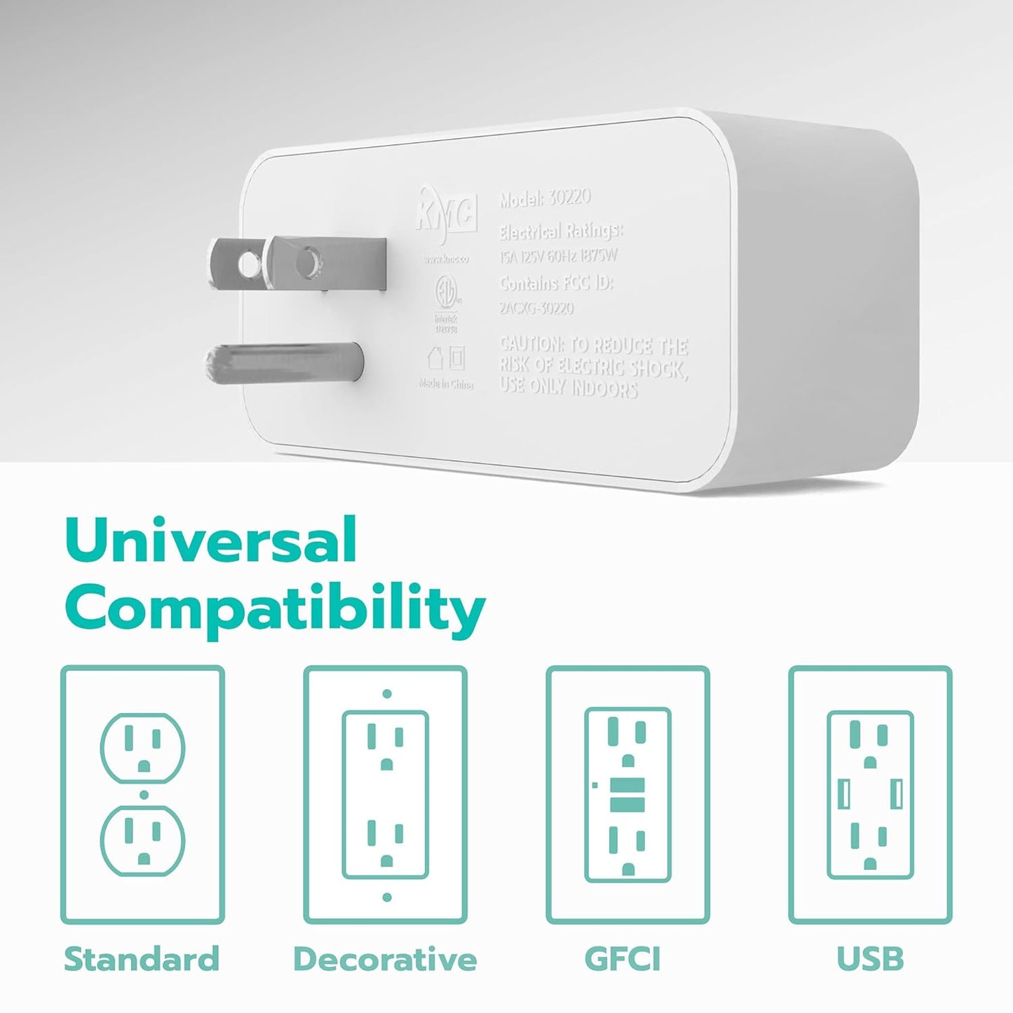 Smart Plug Duo, 2-Outlet Wi-Fi Smart Plug, 2-Pack, Multi Plug Adapter, Independently Controlled Smart Outlets, Works with Alexa & Google Assistant, No Hub Required