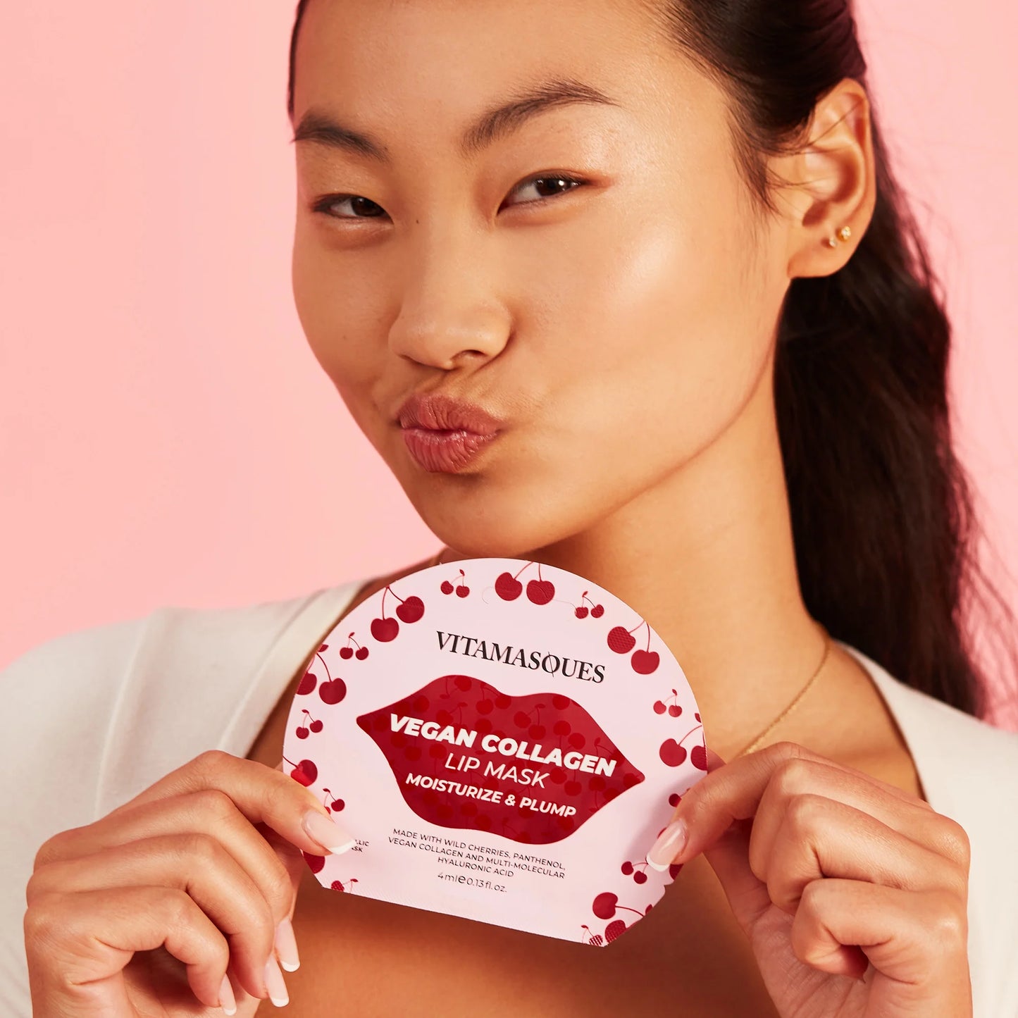 Cherry Vegan Collagen Lip Mask, Moisturise & Plump , One Patch