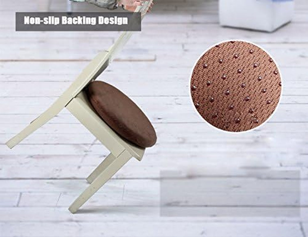 Memory Foam Seat Cushion Anti-Slip Soft round Stool Cushion Chair Pad 16 Inch Coffee