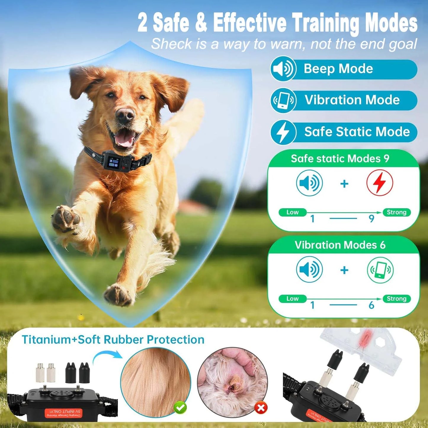 GPS Wireless Dog Fence System, Electric Dog Collar Fence with Satellite GPS, Waterproof & Rechargeable, 3 Training Modes, 15~2200 Yards Range for Outdoor Pet Containment