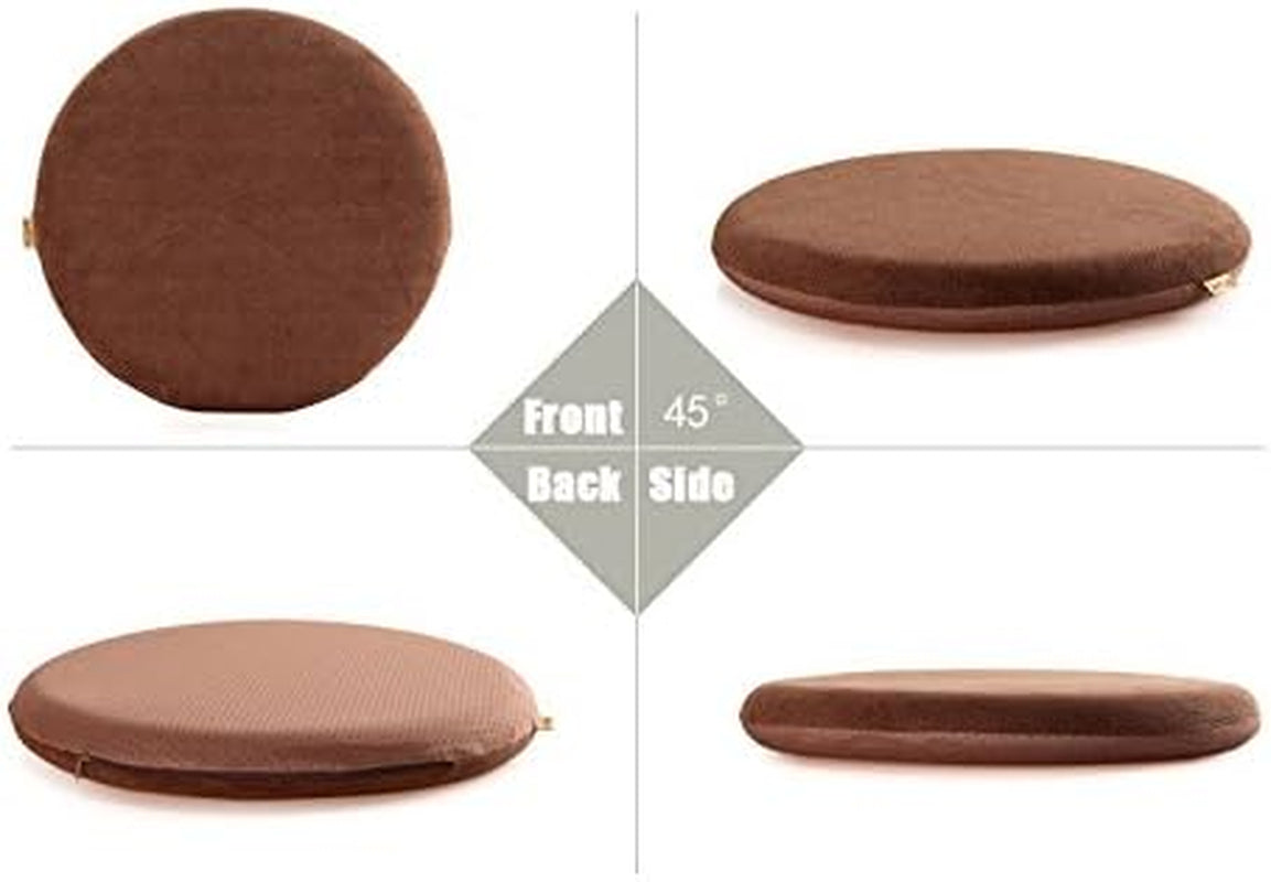 Memory Foam Seat Cushion Anti-Slip Soft round Stool Cushion Chair Pad 16 Inch Coffee