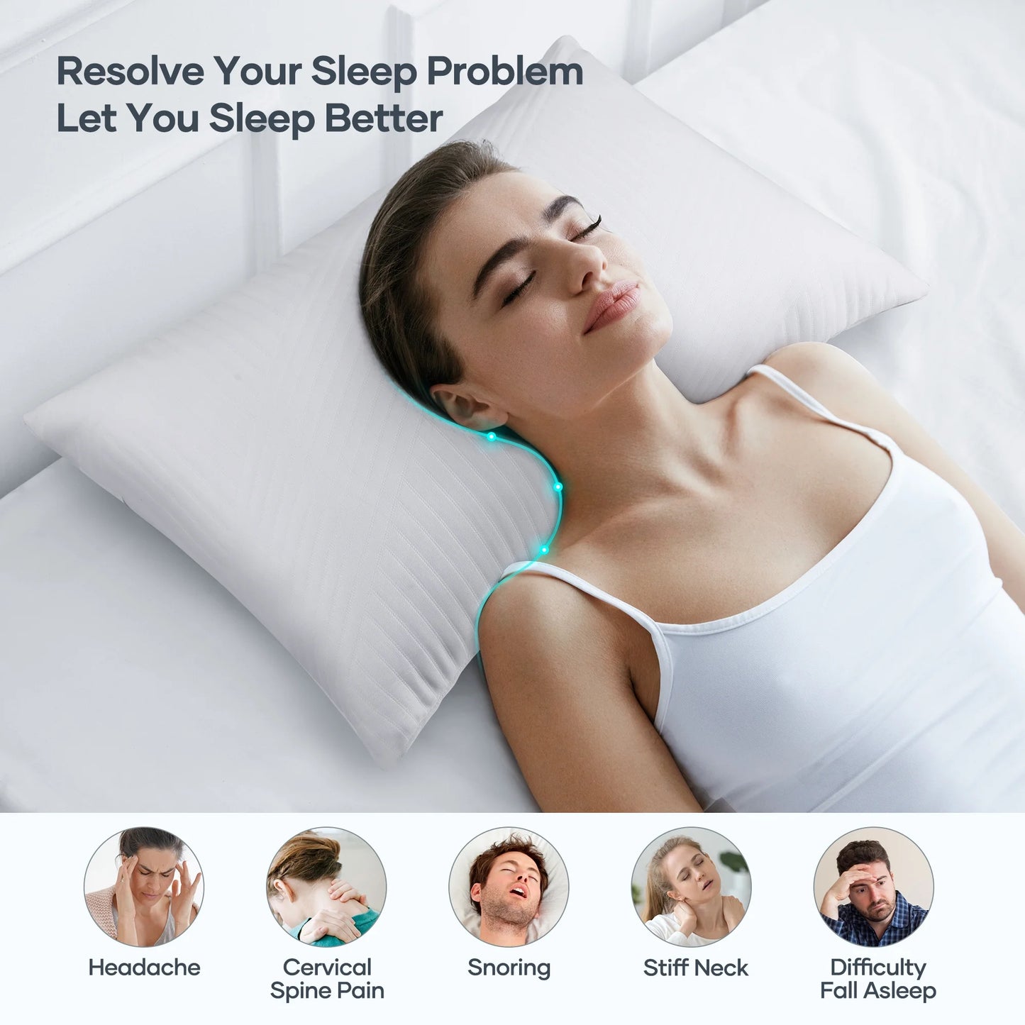 Shredded Memory Foam Pillow 2 Pack Pillow for Bed, Side, Back and Stomach Sleepers, Certipur-Us Certified 28"X20"