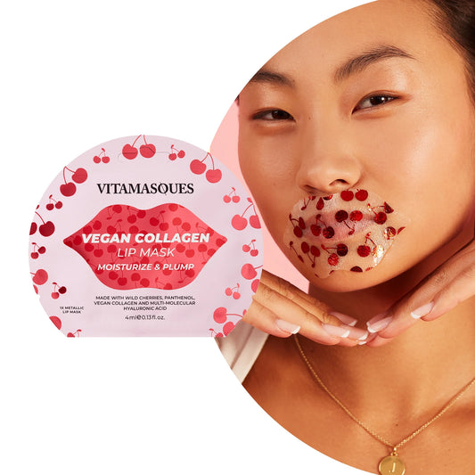 Cherry Vegan Collagen Lip Mask, Moisturise & Plump , One Patch