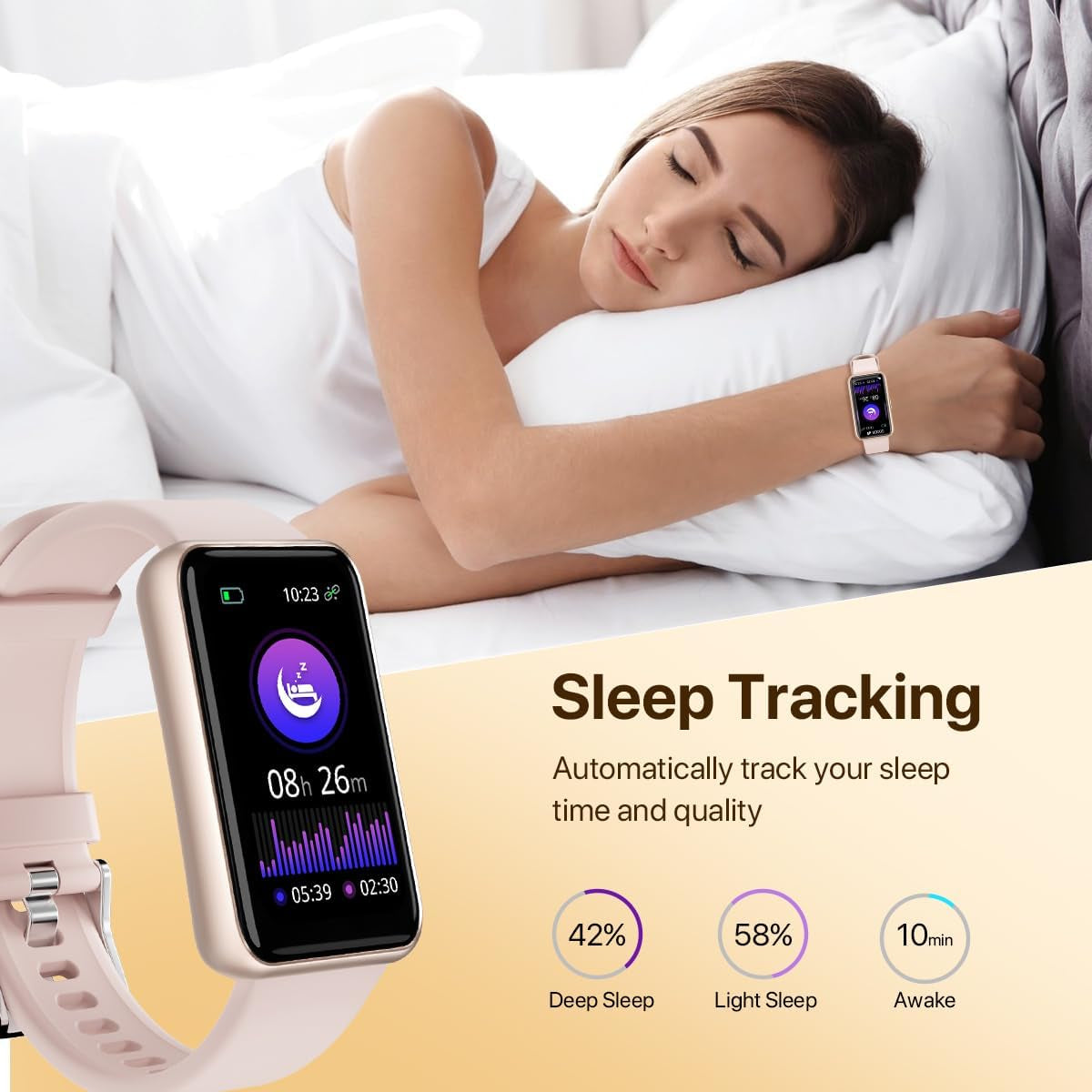 Smart Watches for Women with Period Tracker, Waterproof Fitness Watch with Heart Rate/Sleep Monitor, Ladies Smartwatch Compatible with Iphone/Android, Pink – Slim Design & Multi-Sport Modes