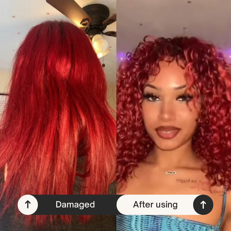 Fiber Detox (Home Care) Hair Repairing for Damaged Hair- Shampoo 300ML and Mask 300ML Conditioner Haircare Carbon Kit Organic Cleanser Cleansing