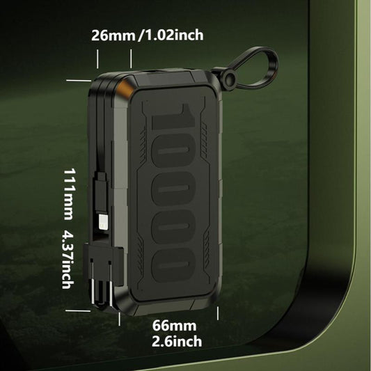 10000Mah Power Bank, 1 Count Portable Type-C Mobile Power Bank with Built-In Cable, Fast Charging Power Bank for Various Devices