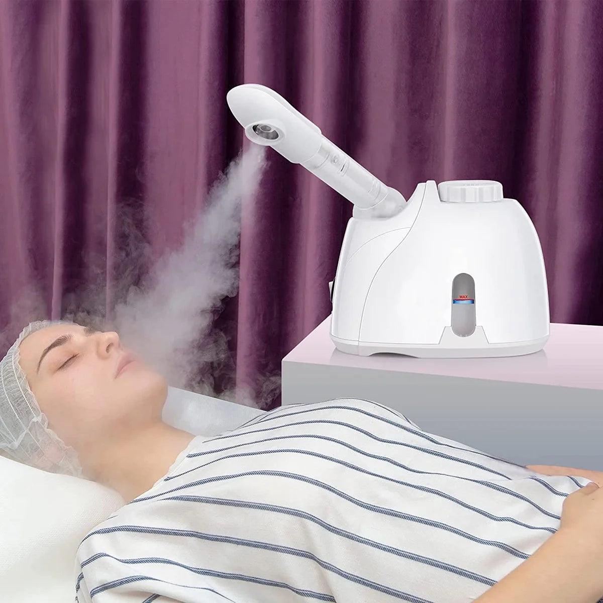 Portable Facial Steamer, Nano Ionic with 180°Rotatable Sprayer, Warm/Cold Mist Portable Facial Steamer for Salon and SPA