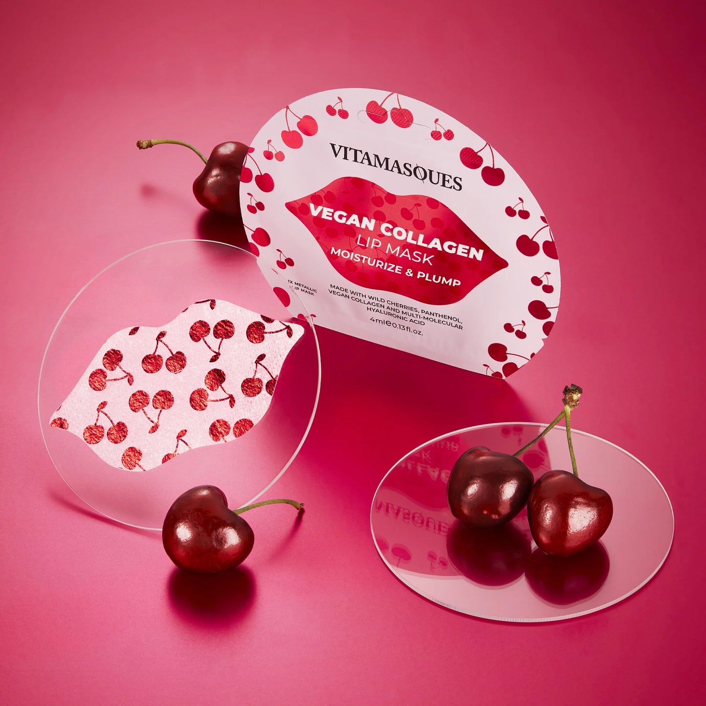 Cherry Vegan Collagen Lip Mask, Moisturise & Plump , One Patch