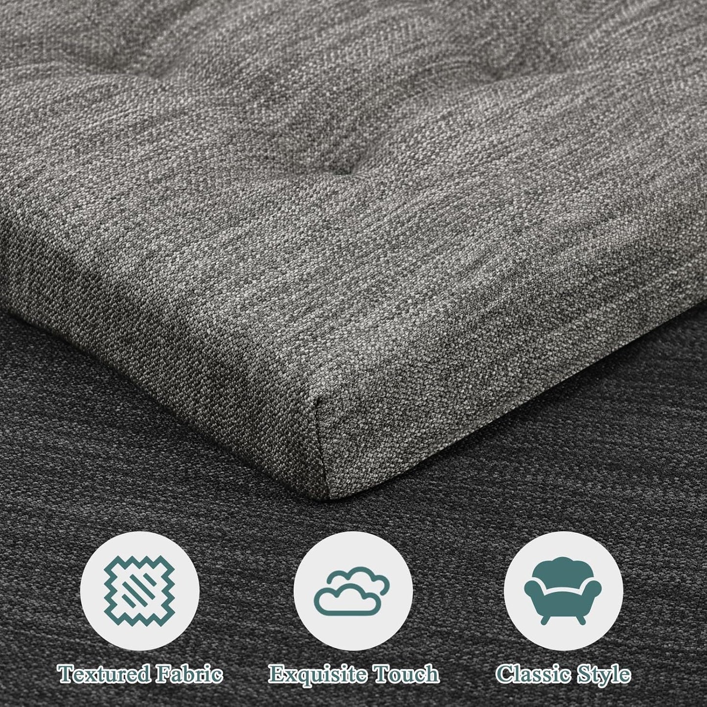 12 Inches Square Seat Cushion, Super Soft 2PC Bar Stool Square Seat Cushion with Ties- Gray (12" (30CM) 2PC)