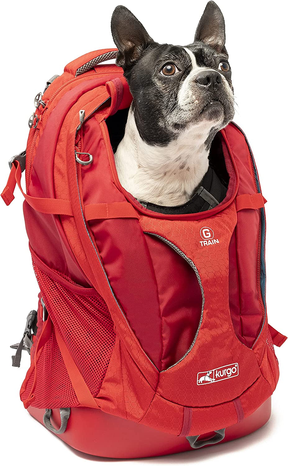G-Train - Dog Carrier Backpack for Small Pets - Cat & Dog Backpack for Hiking, Camping or Travel - Waterproof Bottom - Red
