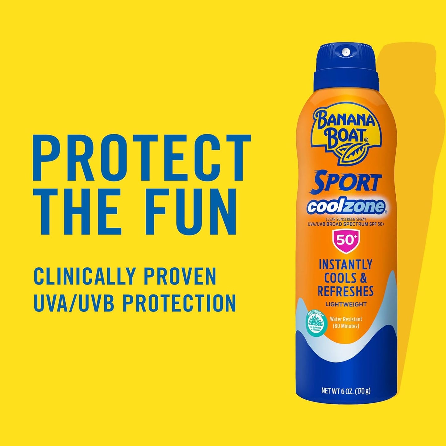 Sport Cool Zone SPF 50 Sunscreen Spray Twin Pack | Spray Sunscreen SPF 50, Sunblock, Oxybenzone-Free, 6Oz Each
