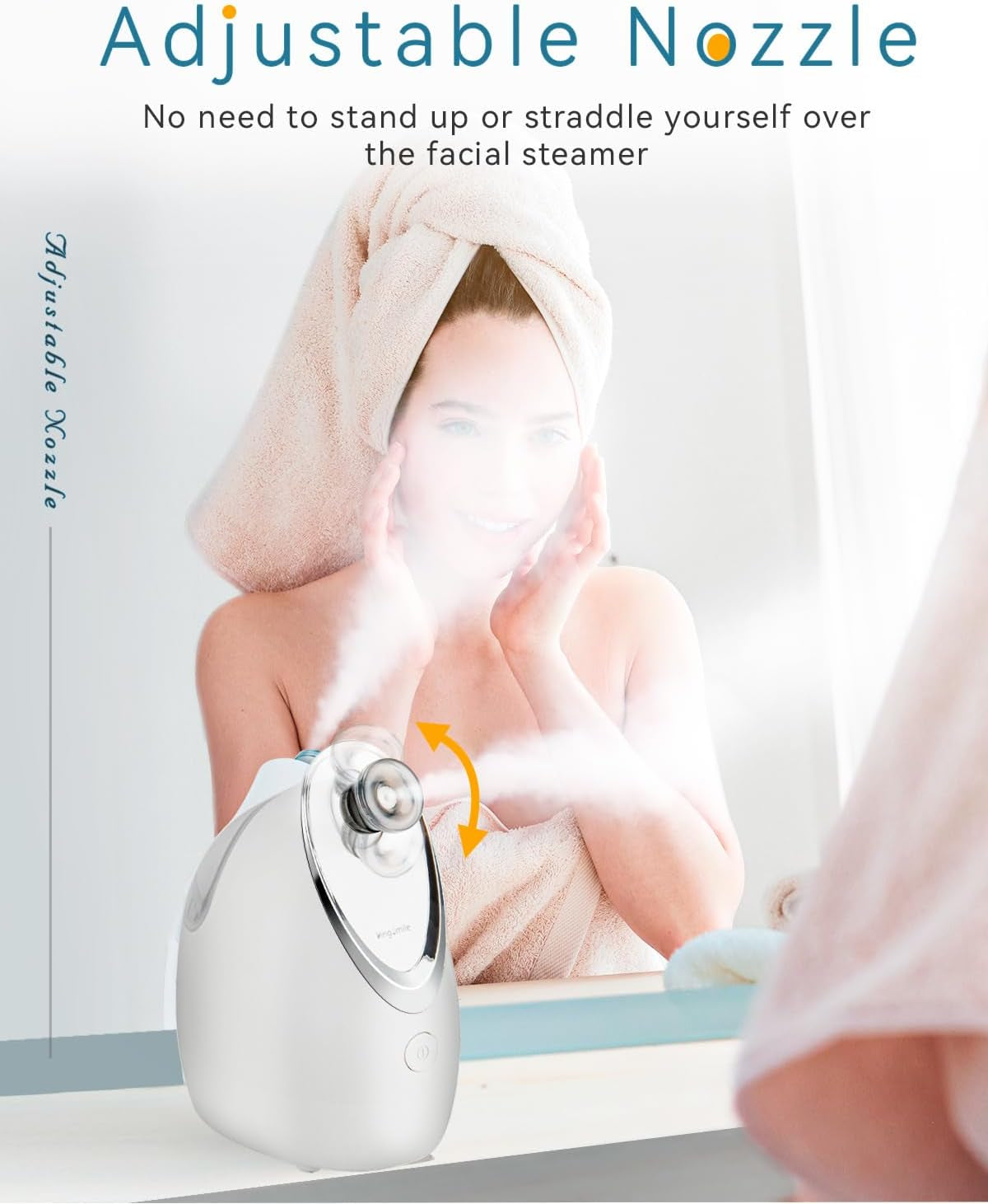 Facial Steamer, 3 in 1 Face Steamer for Facial,Compact Nanosteamer with Aromatherapy,Face Humidifier - Adjustable Nozzle, Warm Mist Steamer for Home SPA, Stainless Steel Skin Kit & Headband