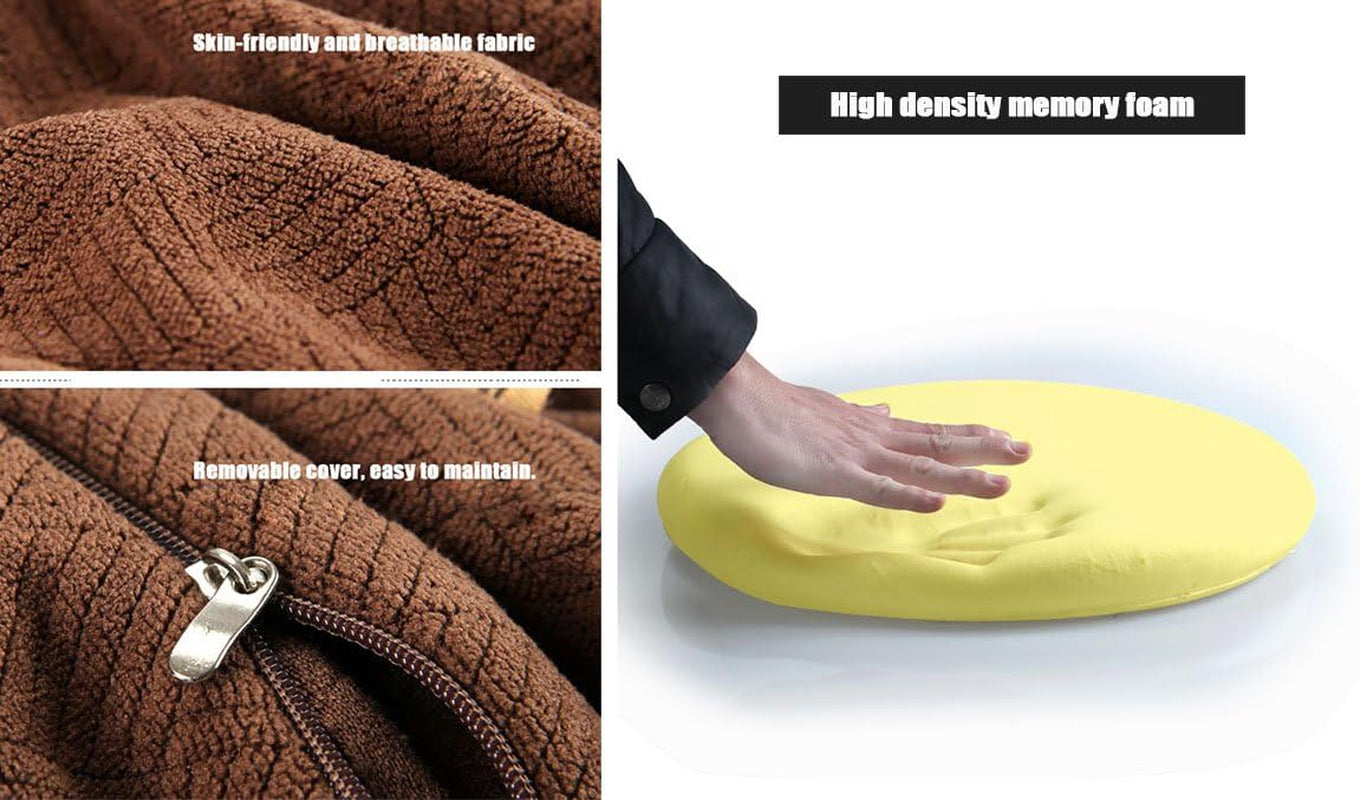 Memory Foam Seat Cushion Anti-Slip Soft round Stool Cushion Chair Pad 16 Inch Coffee