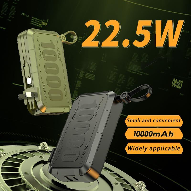 10000Mah Power Bank, 1 Count Portable Type-C Mobile Power Bank with Built-In Cable, Fast Charging Power Bank for Various Devices