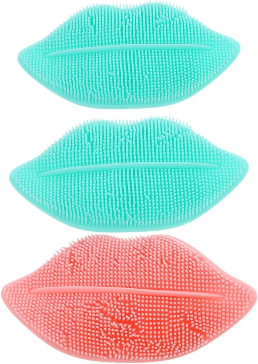 3Pcs Silicone Lip Scrub Brush Set Gentle Facial Cleansing Tool for Unclogging Pores and Exfoliating Dead Skin