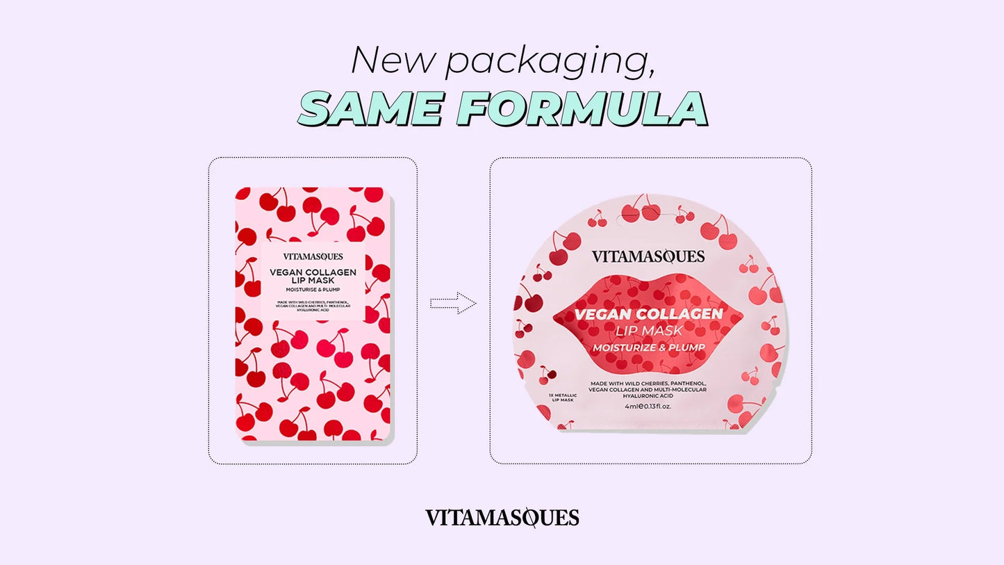 Cherry Vegan Collagen Lip Mask, Moisturise & Plump , One Patch