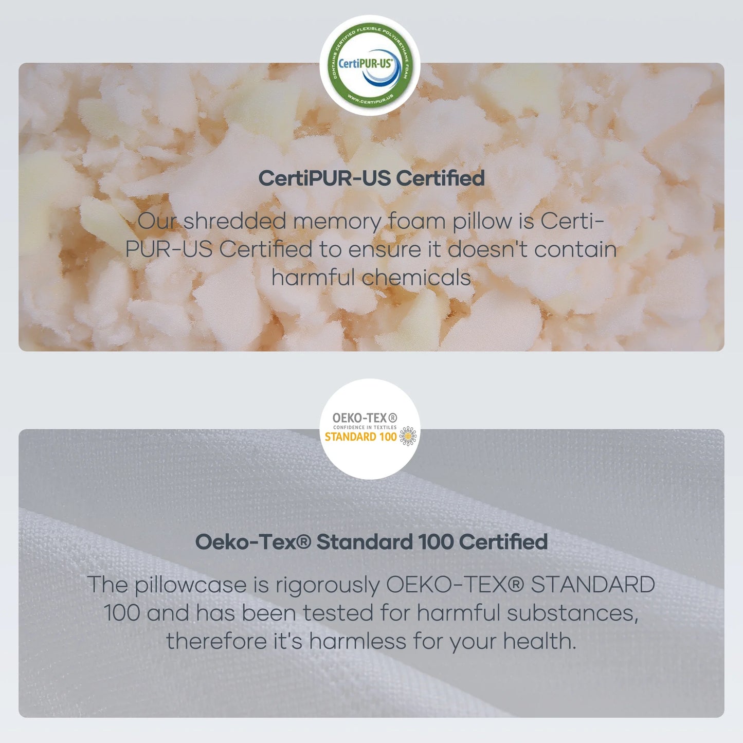 Shredded Memory Foam Pillow 2 Pack Pillow for Bed, Side, Back and Stomach Sleepers, Certipur-Us Certified 28"X20"