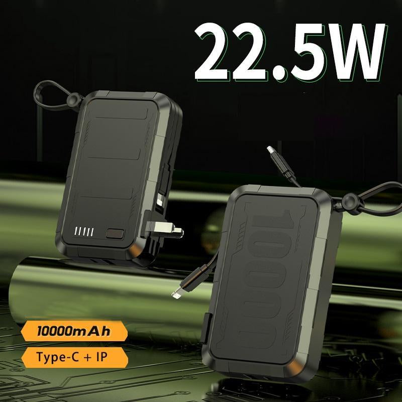 10000Mah Power Bank, 1 Count Portable Type-C Mobile Power Bank with Built-In Cable, Fast Charging Power Bank for Various Devices