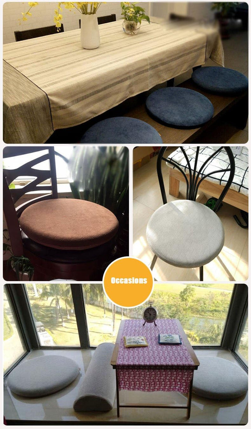 Memory Foam Seat Cushion Anti-Slip Soft round Stool Cushion Chair Pad 16 Inch Coffee