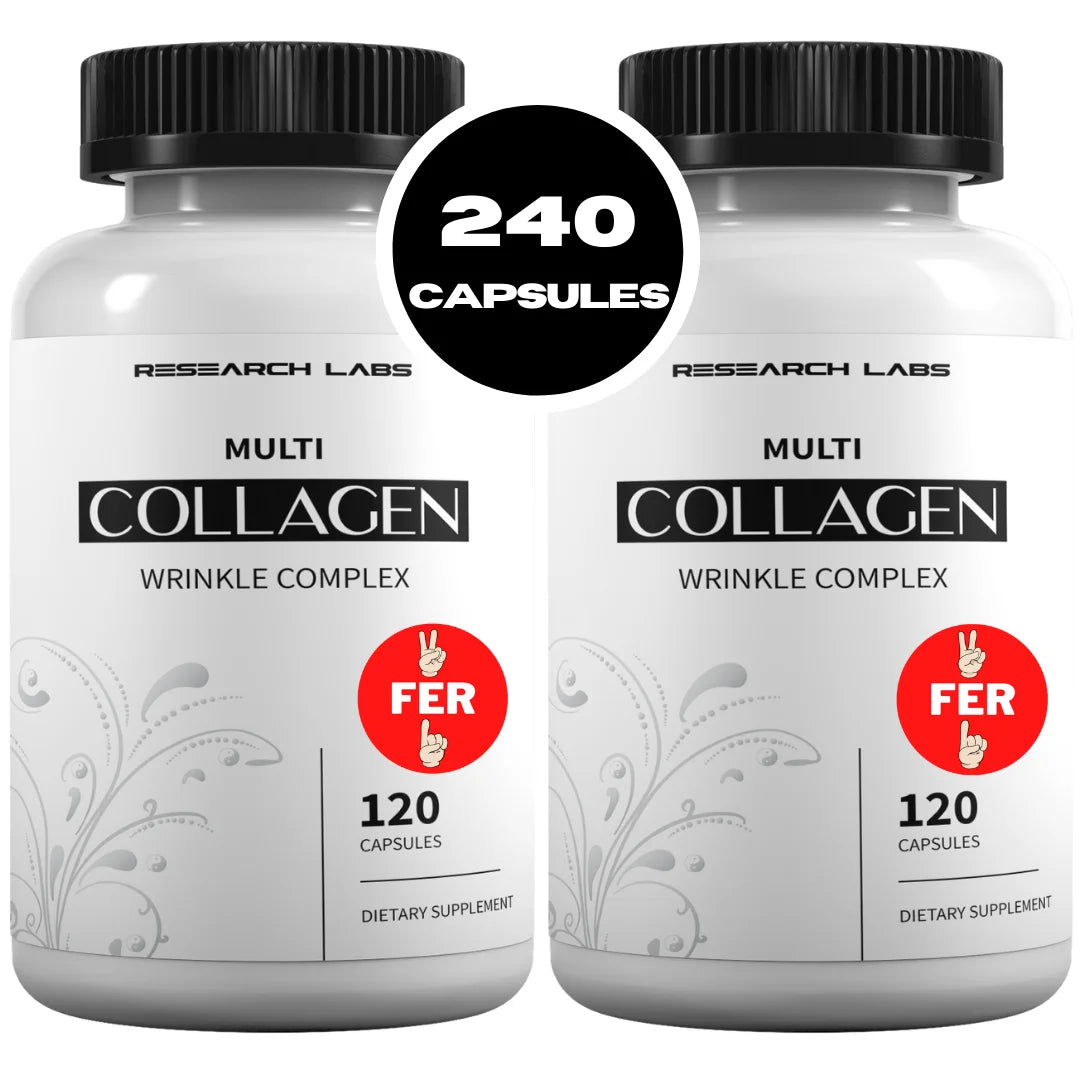 2 Pack 240 Collagen Pills - 6000 Mg. Collagen Capsules Collagen Powder Supplement. Grass Fed Anti-Aging Support