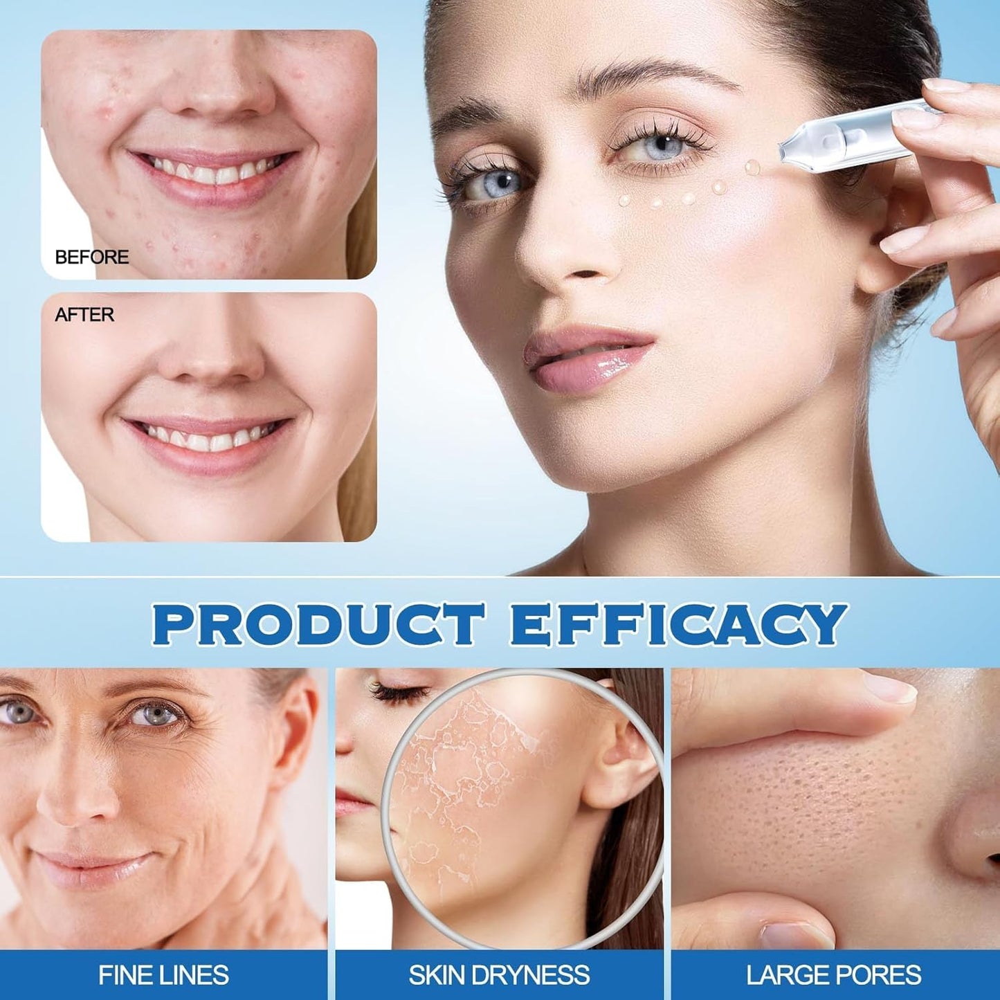 3% Hyaluronic Acid Serum Ultra-Hydrating Vials, Hyaluronic Acid Tubes, Hydrating Face Serum for Women anti Aging (1.2Ml * 60Pcs)