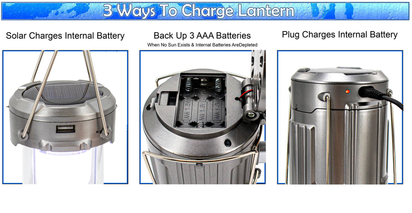 Large Solar Powered Lantern W/ Fan - Rechargeable Camping Flashlight Lamp W/ Battery Backup - Portable, Adjustable, Collapsible, Solar Charging Station - Rechargeable Fan with Light - Copper