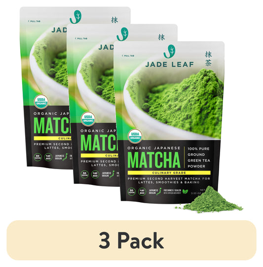 (3 Pack)  Organic Japanese Matcha Classic Culinary Green Tea Powder for Smoothies, Lattes, and Baking, 3.53 Oz (50-100 Servings)