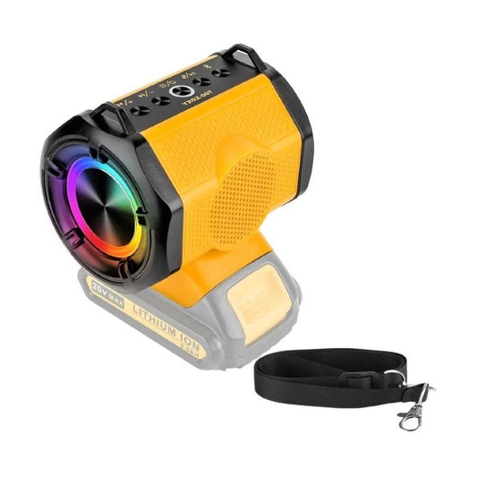 JYJZPB Cordless Portable Speaker Compatible for Dewalt 20V Battery Wireless Speaker, Portable Wireless Speaker Fit for Dewalt 20V-60V Battery for Outdoor Job and Festival Party