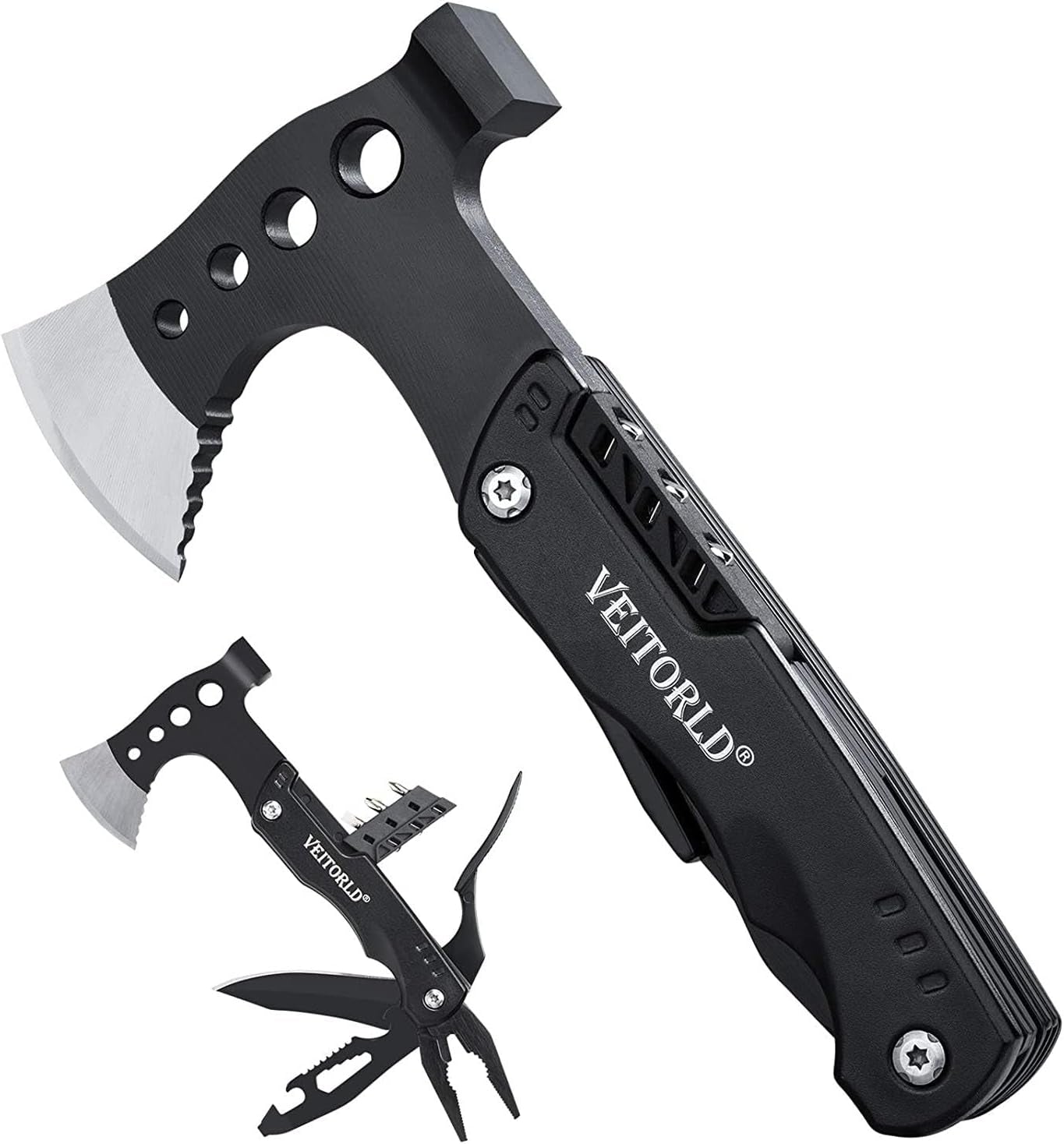 Christmas Stocking Stuffers, Gifts for Men Dad Husband, Unique Anniversary Birthday Gifts Idea for Him, Multitool Axe Hammer Camping Accessories, Cool Hunting Fishing Hiking Presents