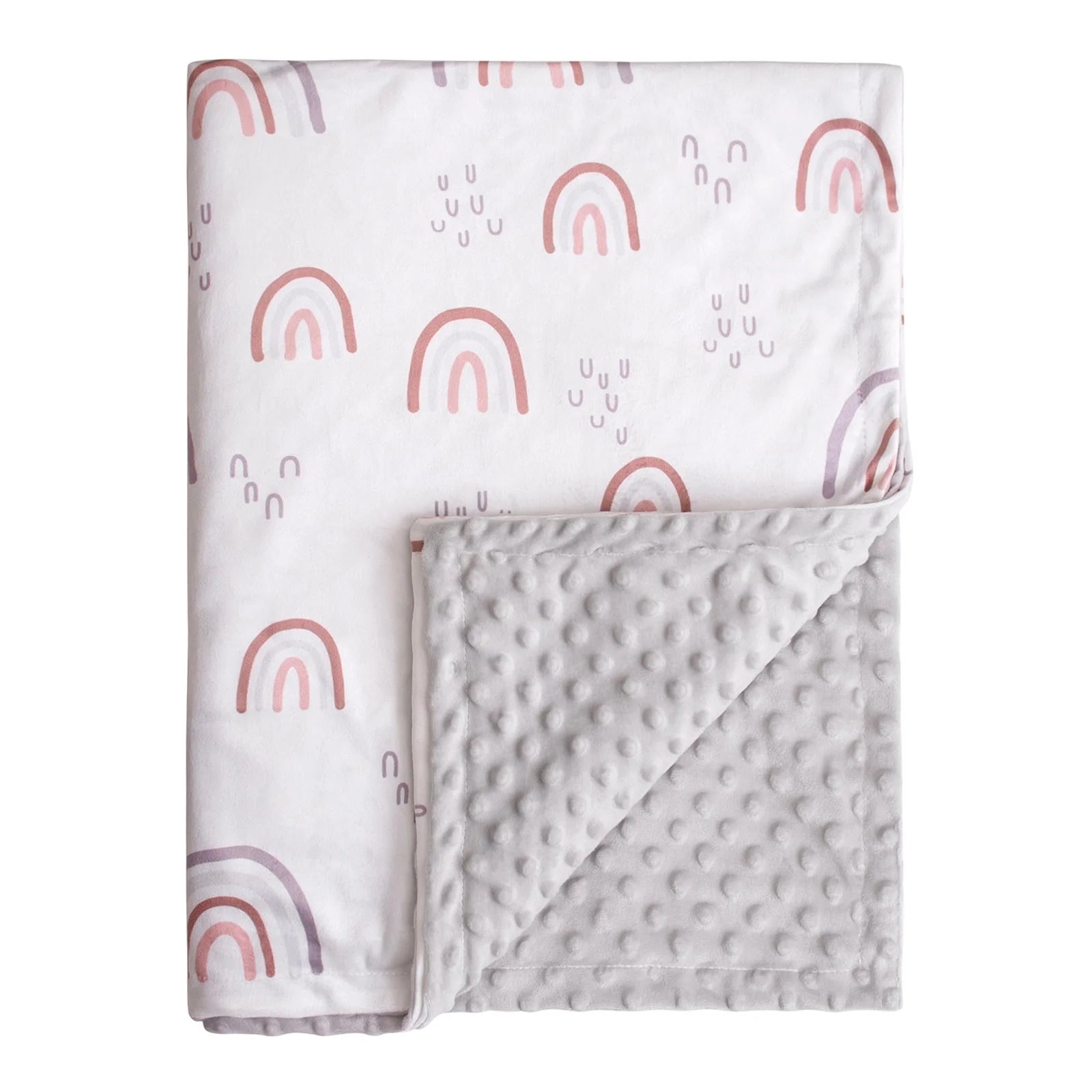 Blanket Premium Ultra Soft Minky with Double Layer Dotted Backing Receiving Blankets Unisex 30"X 40", Rainbow