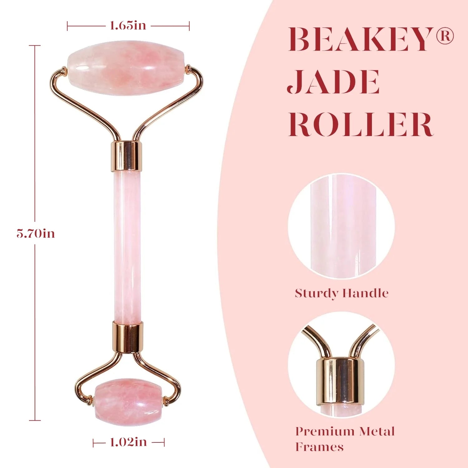 Roller & Gua Sha, Natrue Face Roller, Gua Sha Facial Tools Skin Care Massager, Pink