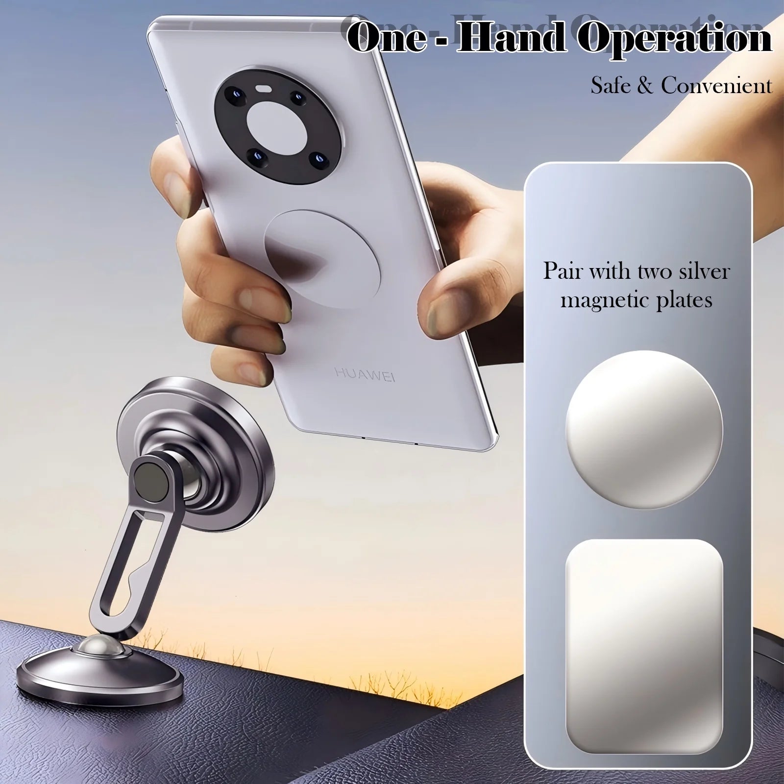 Magnetic Car Phone Holder: 360°Rotatable Car Phone Holder - Air Vent Dashboard Windshield Car Phone Mount