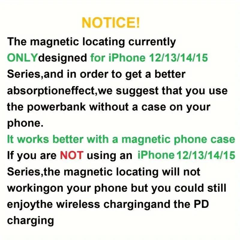 Portable Magnetic Mini Power Bank, 5000Mah 15W Fast Charging Power Bank, Smartphone Rechargeable Battery Packs, LED Digital Display Power Bank for Emergency, Multifunctional Power Bank