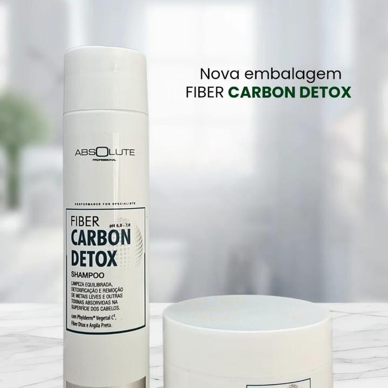 Fiber Detox (Home Care) Hair Repairing for Damaged Hair- Shampoo 300ML and Mask 300ML Conditioner Haircare Carbon Kit Organic Cleanser Cleansing