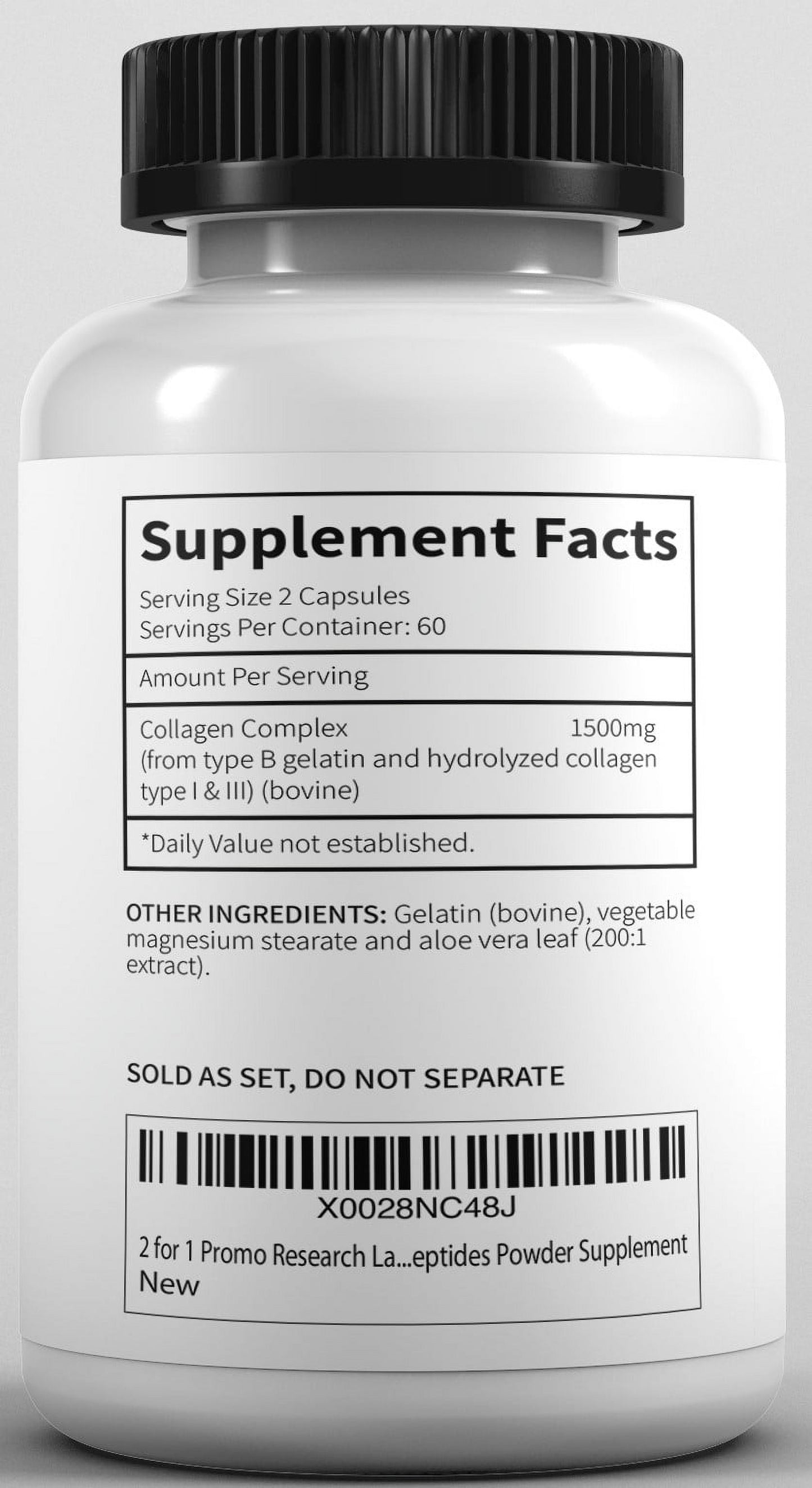 2 Pack  240 Collagen Pills - 6000 Mg. Collagen Capsules Collagen Powder Supplement. Grass Fed Anti-Aging Support