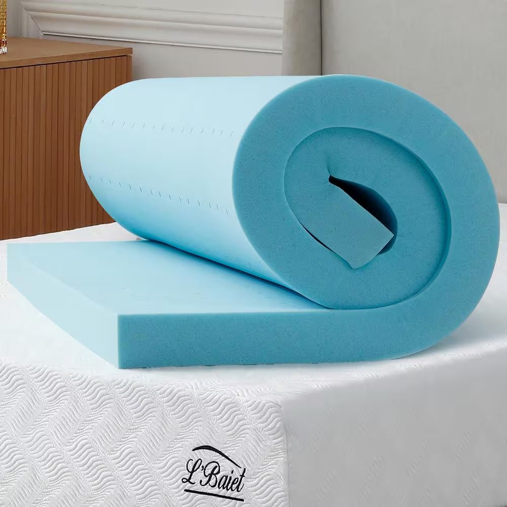 Cooling Gel Memory Foam Mattress Topper : 2 In. Twin Size : Medium Firm : Centaur-Us Certified