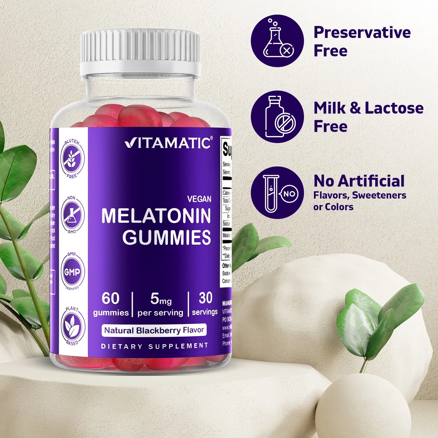 2 Pack  Melatonin Gummies for Kids & Adults - (2.5Mg 5Mg & 10Mg Doses) - 60 Vegan Gummies - Natural Sleep Aid Supplement (Total 120 Gummies)