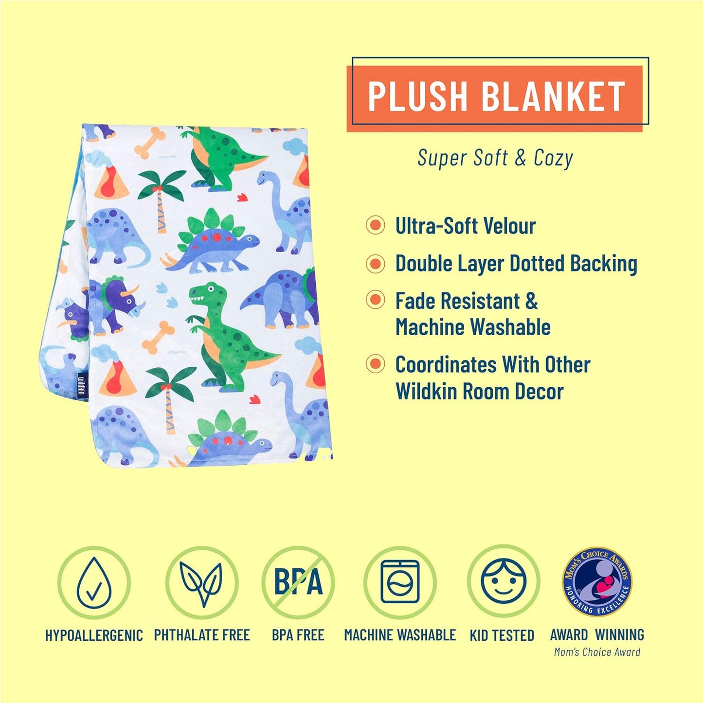 Plush Baby Blanket – Soft & Cozy Comfort, Ideal for Toddlers, Travel & Daycare - Dinosaur Land