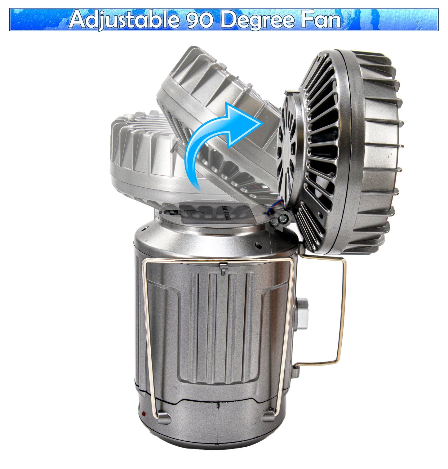 Large Solar Powered Lantern W/ Fan - Rechargeable Camping Flashlight Lamp W/ Battery Backup - Portable, Adjustable, Collapsible, Solar Charging Station - Rechargeable Fan with Light - Copper