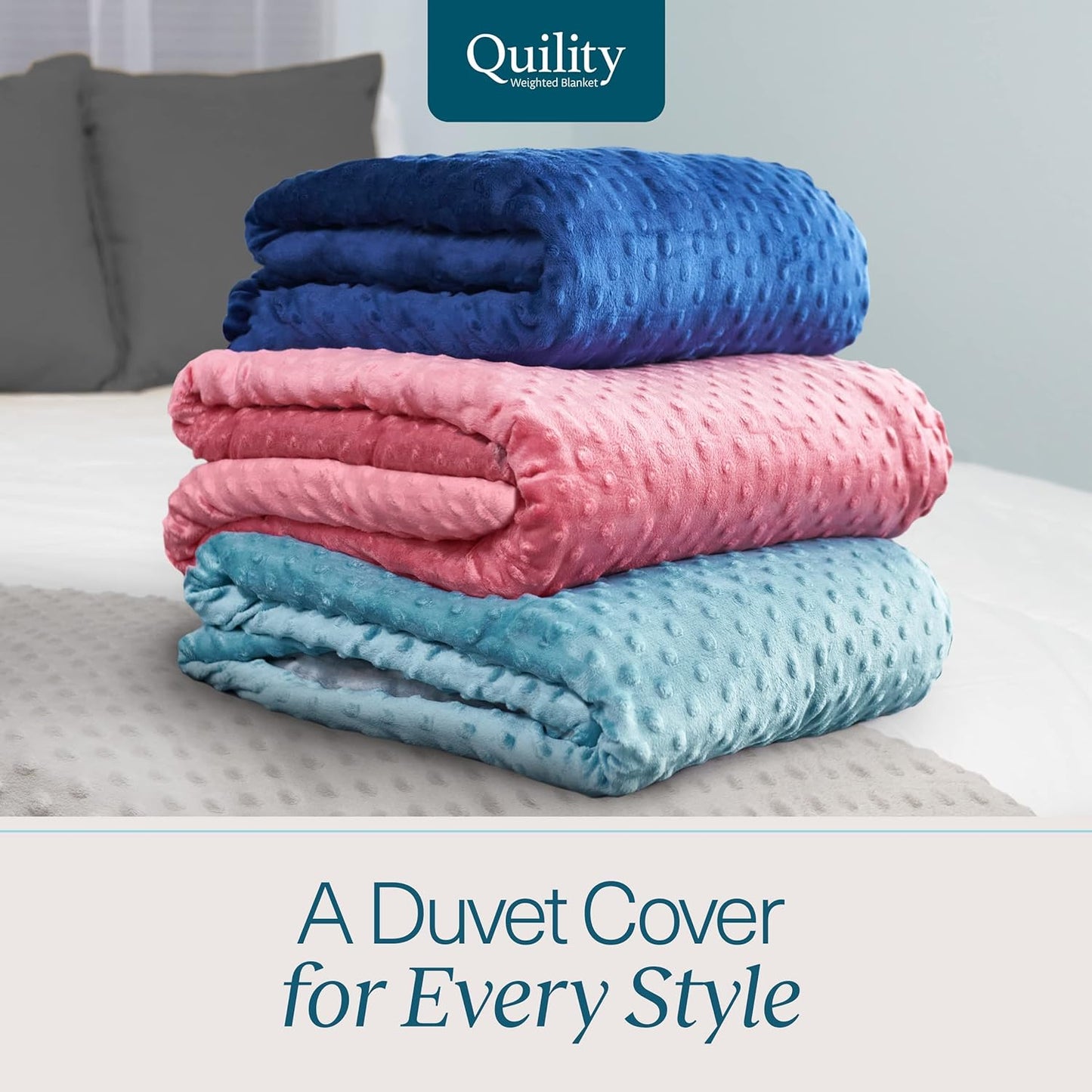 Weighted Blanket for Adults - 15 LB Queen Size Heavy Blanket for Cooling & Heating - 100% Cotton Big Blanket W/Glass Beads, Machine Washable Blankets - 60"X80", Aqua