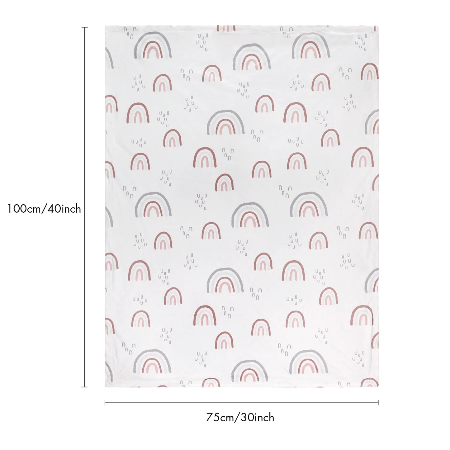 Blanket Premium Ultra Soft Minky with Double Layer Dotted Backing Receiving Blankets Unisex 30"X 40", Rainbow