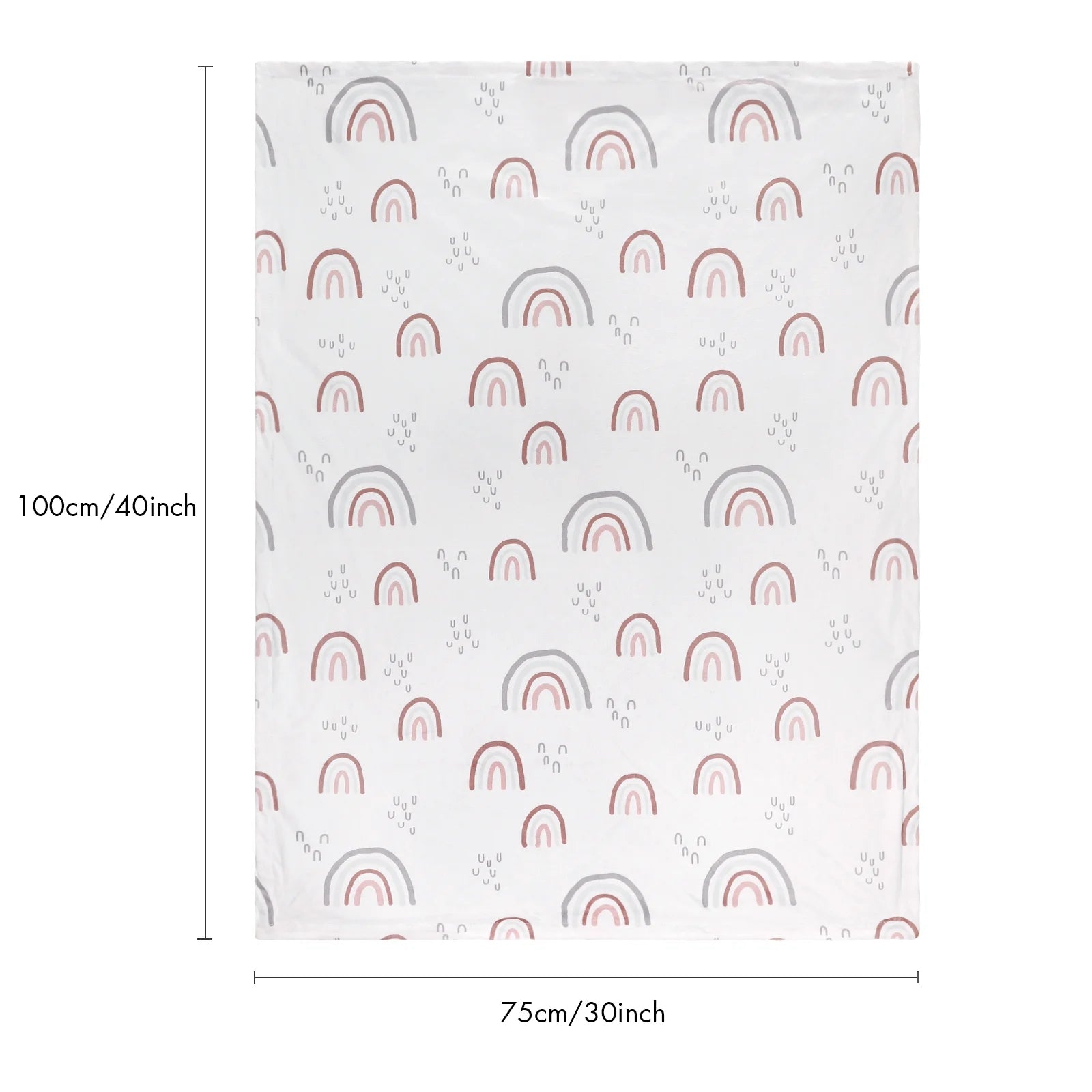Blanket Premium Ultra Soft Minky with Double Layer Dotted Backing Receiving Blankets Unisex 30"X 40", Rainbow