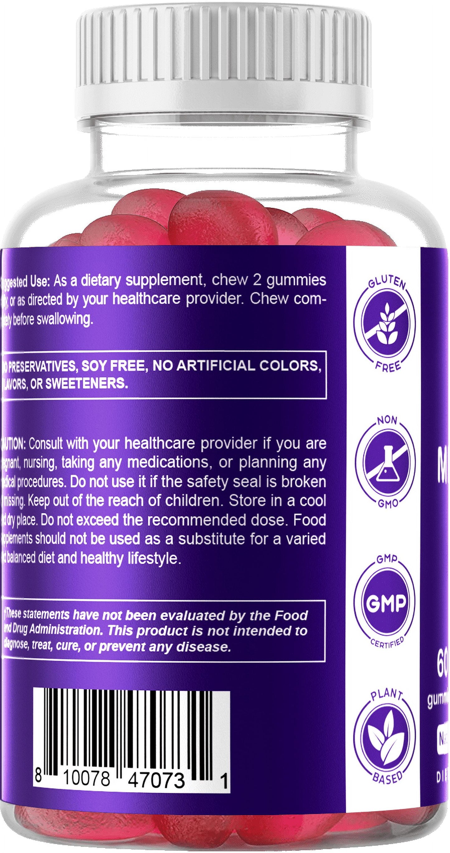 2 Pack  Melatonin Gummies for Kids & Adults - (2.5Mg 5Mg & 10Mg Doses) - 60 Vegan Gummies - Natural Sleep Aid Supplement (Total 120 Gummies)