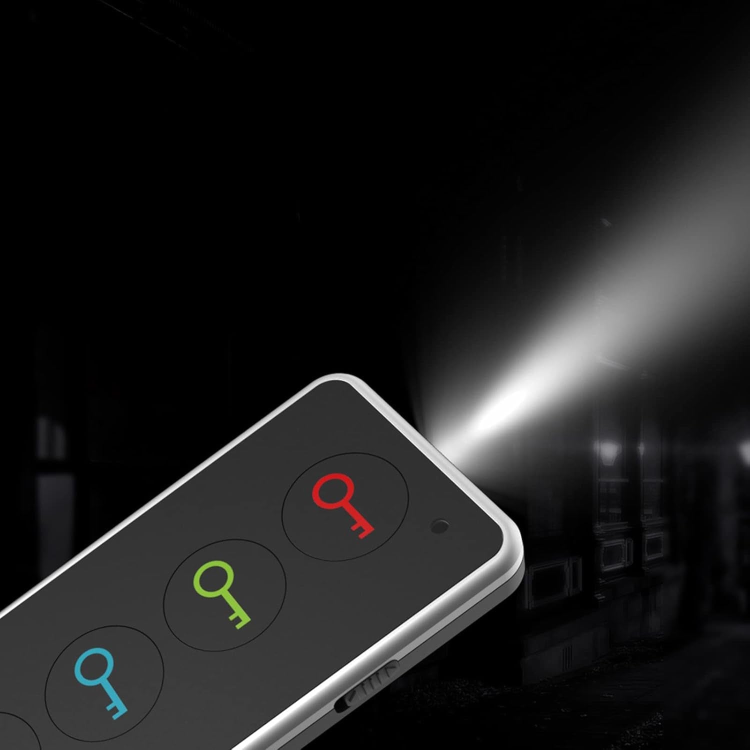 Wireless Key Finder with LED Light - Easy-To-Use Tracker for Seniors - Locate Keys, Phones, Wallets, and TV Remotes - Tracking Device Includes 4 Receivers and Remote Finder