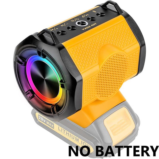 JYJZPB Cordless Portable Speaker Compatible for Dewalt 20V Battery Wireless Speaker, Portable Wireless Speaker Fit for Dewalt 20V-60V Battery for Outdoor Job and Festival Party
