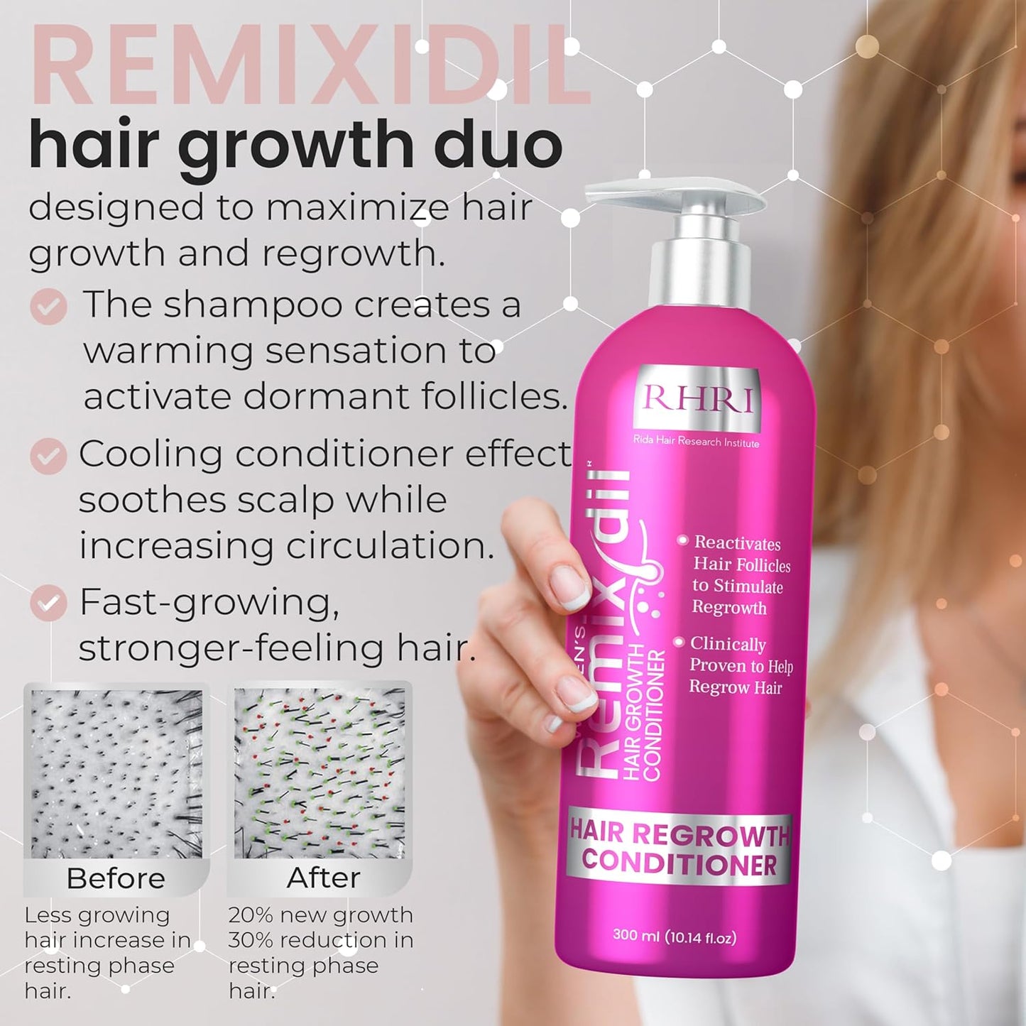 34 OZ Hair Growth Shampoo and Conditioner Set for Women | Effective Hair Regrowth Treatment | Strengthening, Thickening & Soothing Formula for Healthy, Vibrant Hair | Salon Size