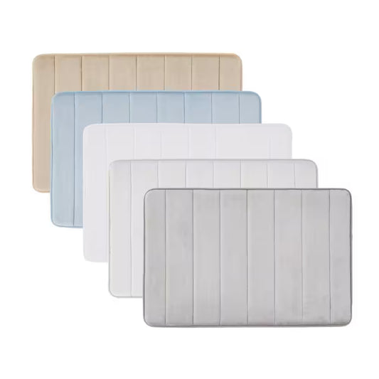 Memory Foam Grey 32 In. X 20 In. Polyester 2-Piece Bath Mat Set