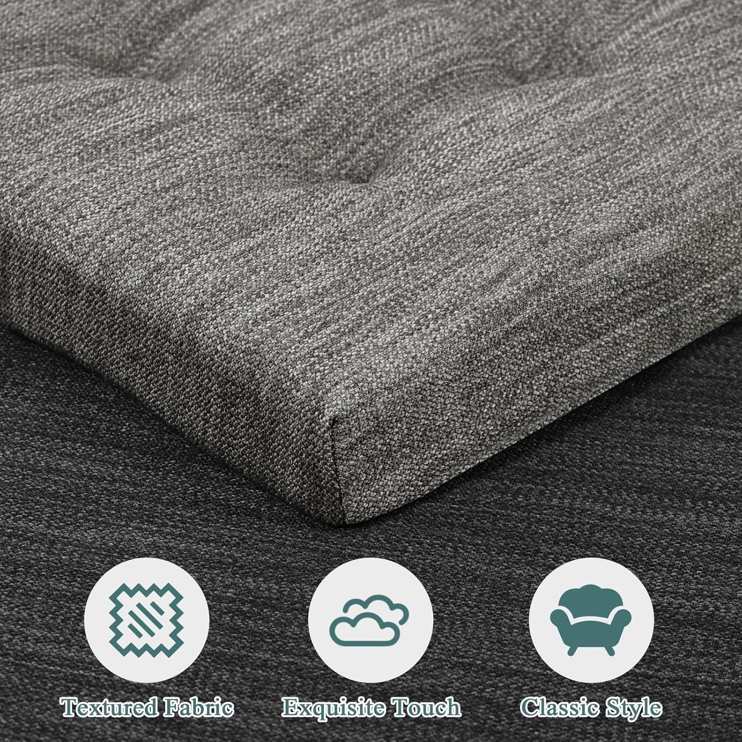 12 Inches Square Seat Cushion, Super Soft 2PC Bar Stool Square Seat Cushion with Ties- Gray (12" (30CM) 2PC)