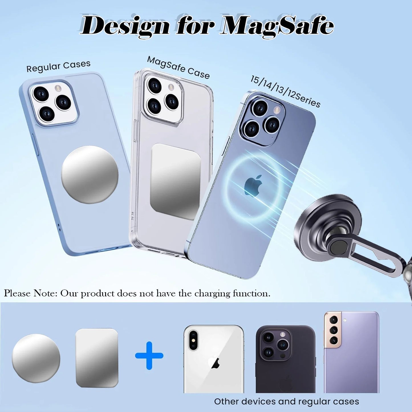Magnetic Car Phone Holder: 360°Rotatable Car Phone Holder - Air Vent Dashboard Windshield Car Phone Mount